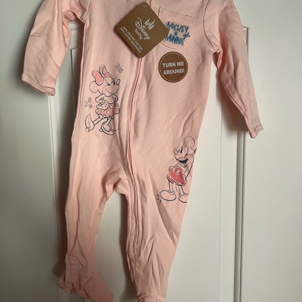 Disney Mickey and Minnie Baby Onesie with Hat